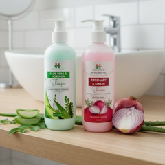 Aloe Vera & Moringa + Onion & Rosemary Shampoo Combo (300ml)
