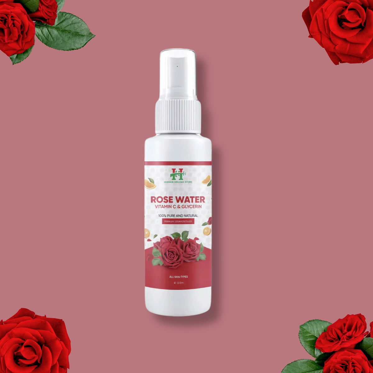 Nourishing Rose Water with Vitamin C and Glycerin (120ml)