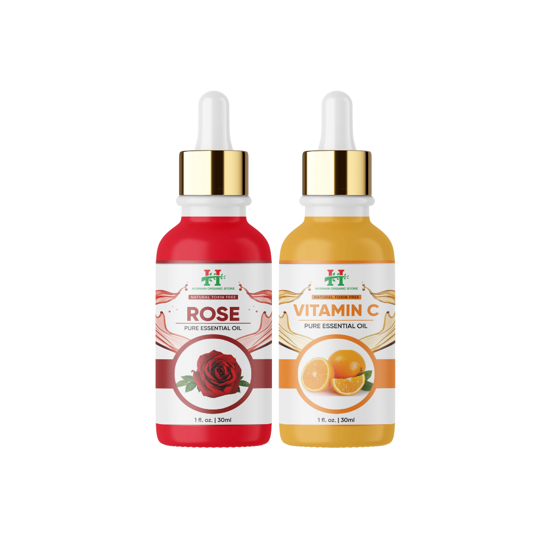 Natural Skin Brightening Duo: Rose & Vitamin C Power Pack