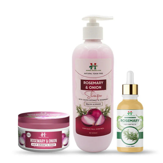 Double the love for your hair! Rosemary and Onion Shampoo with Hair Mask & Rosemary Essential Oil